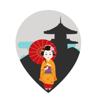 a graphic illustrating a Japan woman