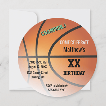 a basketball kid's birthday invitation