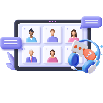 a videoconference with a team of people