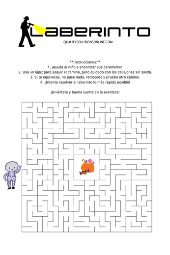 Laberinto especial halloween para imprimir