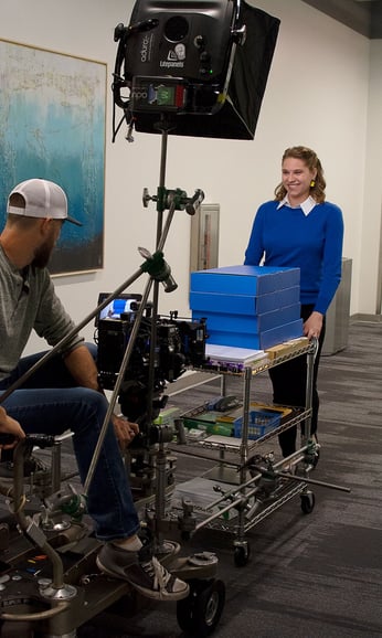 internal ad, DELL, Dell computers, actress, commercial, behind the scenes, office, at the office