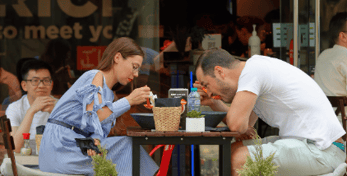 couple eating out