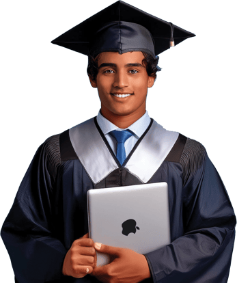 Teenager Boy Holding a MacBook
