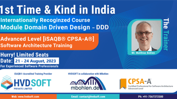 Software Architecture Training iSAQB CPSA-A, Domain Driven Design in India in August 2023