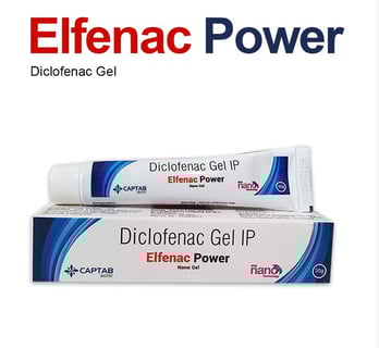 Diclofenac 4% Gel with nano penetration technology, elfenac power gel, osteoarthritis, pain reliever