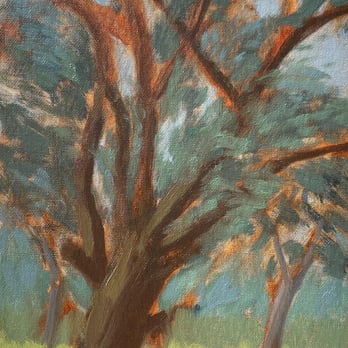Step 3 of painting of trees and branches
