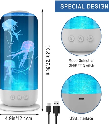 LED jellyfish aquarium lamp with glowing colors, perfect novelty decor and relaxing gift idea