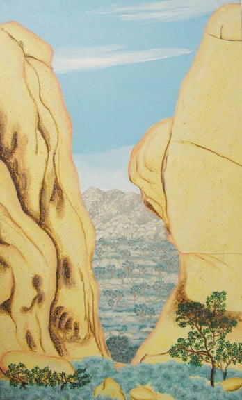 Acrylic painting of Rock Formations in Joshua Tree National Park California