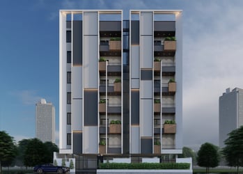 Hyderabad skyline with modern high-rise buildings and traditional architectural elements