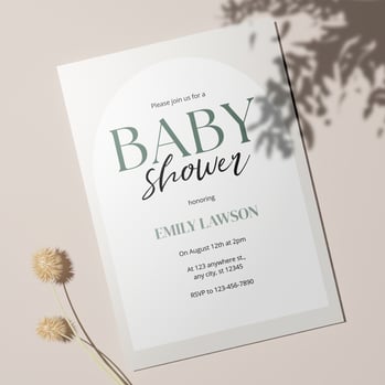 Minimalist Script Gender Neutral Baby Shower Invitation