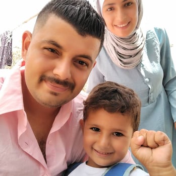 a man and woman posing for a picture
