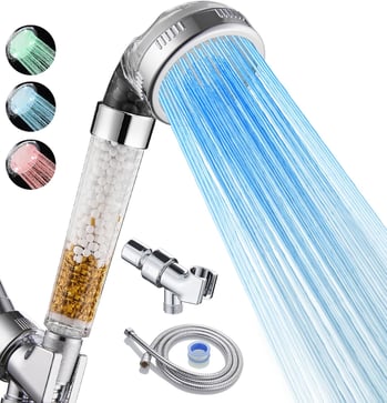 LED color-changing showerhead that lights up your water stream