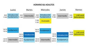 horarios adultos 2025