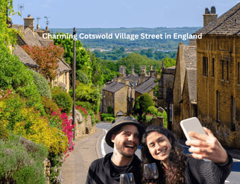 Charming Cotswold Village Street in England