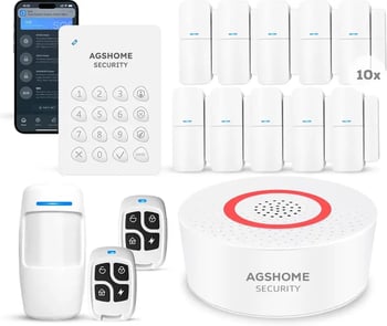 AGSHOM , Kit Alarma casa 15 Pack con App, Compatible con Alexa