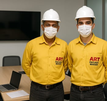 two men in masks and masks on their faces