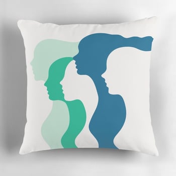 Women side by side Throw pillow