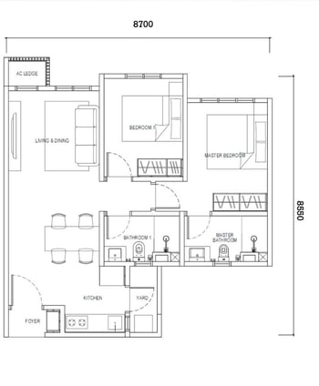 Causewayz Square 2 Room layout