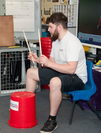 The PlumberDrummer UK teaching bucket drumming