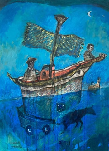 Peinture barque onirique