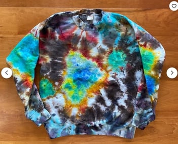 Mens Large or Womens XLarge Crewneck Yellowstone Tie Dye Handmade Sweatshirt Yellowstone Geode Tie D
