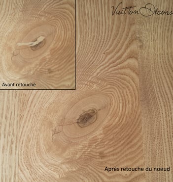 Imitation bois en peinture pour une retouche sur pâte à bois