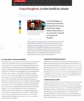 les médias plébiscitent le Cirque d'Hiver Bouglione On Tour à Brest en 2016