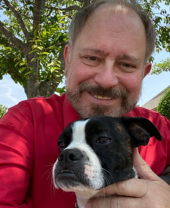 Therapy Dog Team Piper and David.