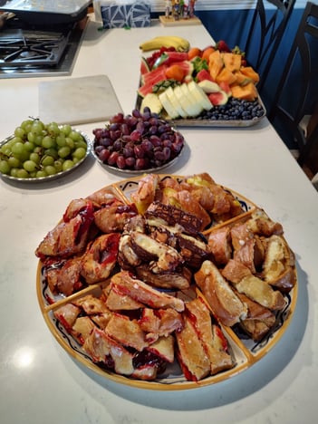 Assorted pastries on serving dish