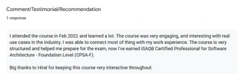 Testimonial from Feb 2022 batch