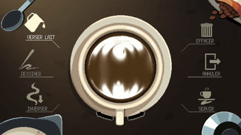 Menu de création de Latte Art dans Coffee Talk sur PC