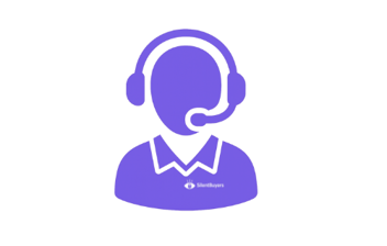 Purple support agent icon symbolizing personal assistance and guidance SilentBuyers.