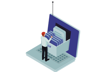 a man working with digital files