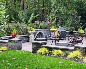 Patio space outdoor room created by The King's Garden Williamsburg VA