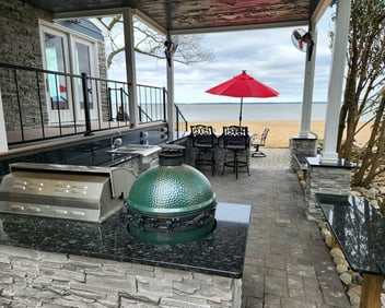 Outdoor kitchen created by The King's Garden Landscaping Williamsburg VA