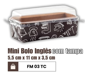 Embalagem bolo inglês forneável