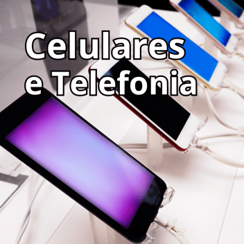 a display of cell phones with cell phones