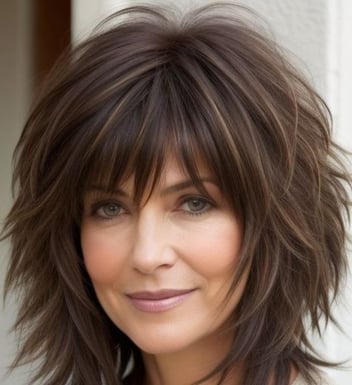 a woman with a short haircut and a short haircut
