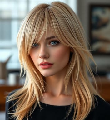 woman with straight blonde hair