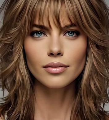 woman with a shaggy wolf haircut