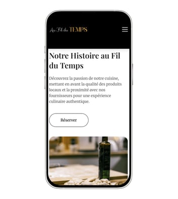 Smartphone qui affiche un site créé par Digibro Creation