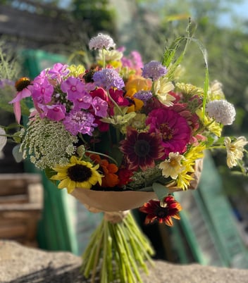bouquet fleurs fraîches biologiques de saison slowflower floriculture ardeche