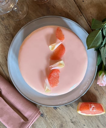 entremet rose pamplemousse