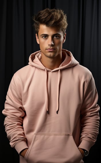 Rongzhiyue: Man in pink hoodie