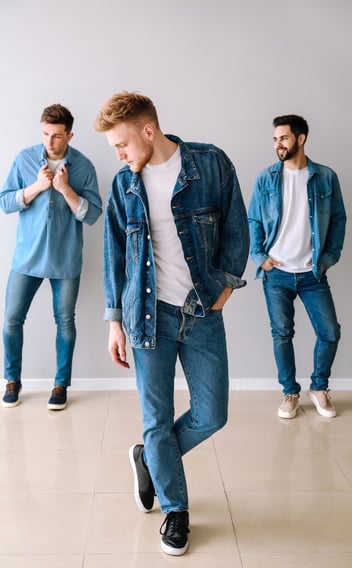 Rongzhiyue: Men in stylish denim outfits