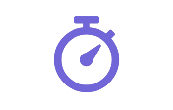 Purple stopwatch icon representing quick quote and Stripe payment system.