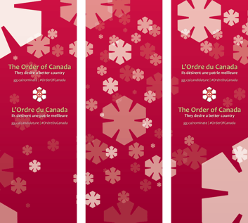 un ensemble de trois bannières avec des flocons de neige et un fond rouge