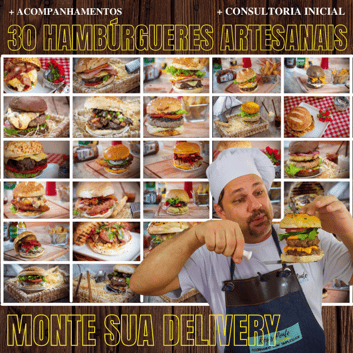 Curso Hambúrgueres Artesanais receitas como fazer vídeo aulas passo a passo ganhe dinheiro com hamburguér em casa renda extra