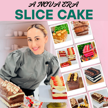 Curso de confeitaria fatia de bolo A Nova Era Slice Cake com Marrara Bortoloti online completo vídeo aulas passo a passo