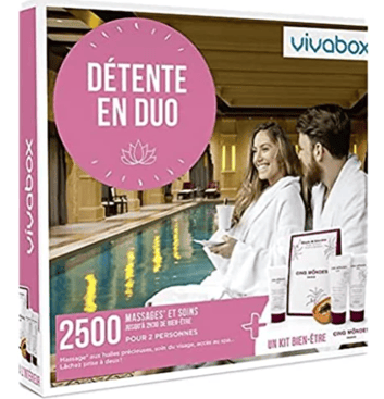 Vivabox - Coffret cadeau couple - DÉTENTE EN DUO - 2500 soins: spa, hammam, massage+ 1kit fraîcheur